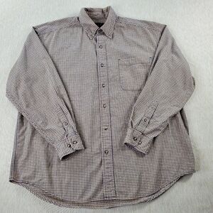 Gear For Sports Button Up Men's Shirt Size M Yellow Blue Long Sleeve Plaid